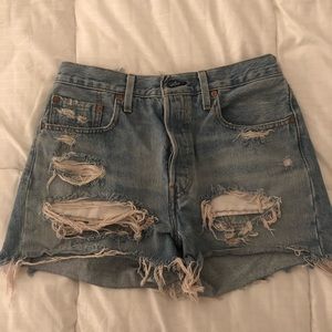 Levi’s 501 ripped denim shorts